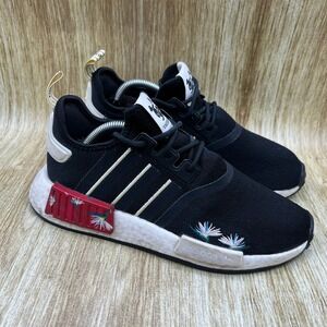 Women's 7 - Adidas NMD R1 x Thebe Magugu Birds Of Paradise Black Shoes Sneakers